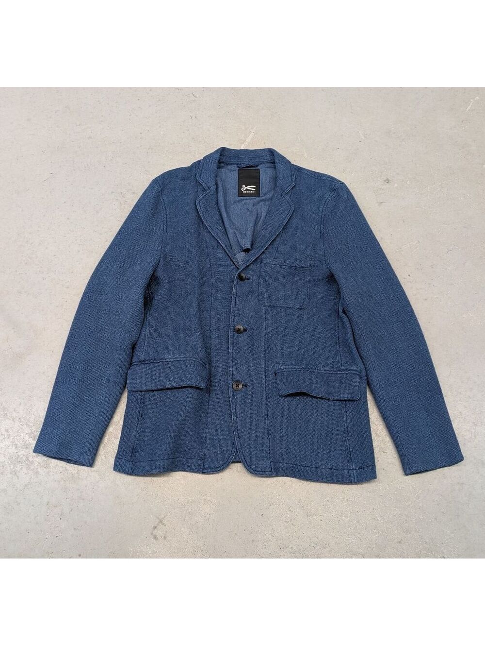 Denham Indigo Blazer Button Down Jacket